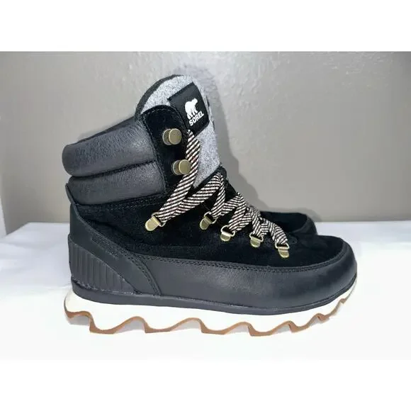 NEW Sorel Kinetic Conquest 9.5 Black Waterproof Hiking Boots Women’s Gum NWT - Picture 2 of 12